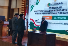 Iswahyudi Resmi Dilantik sebagai Direktur Utama Bank Bengkulu