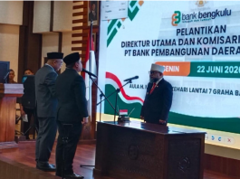 Iswahyudi Resmi Dilantik sebagai Direktur Utama Bank Bengkulu