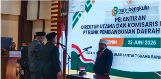Iswahyudi Resmi Dilantik sebagai Direktur Utama Bank Bengkulu